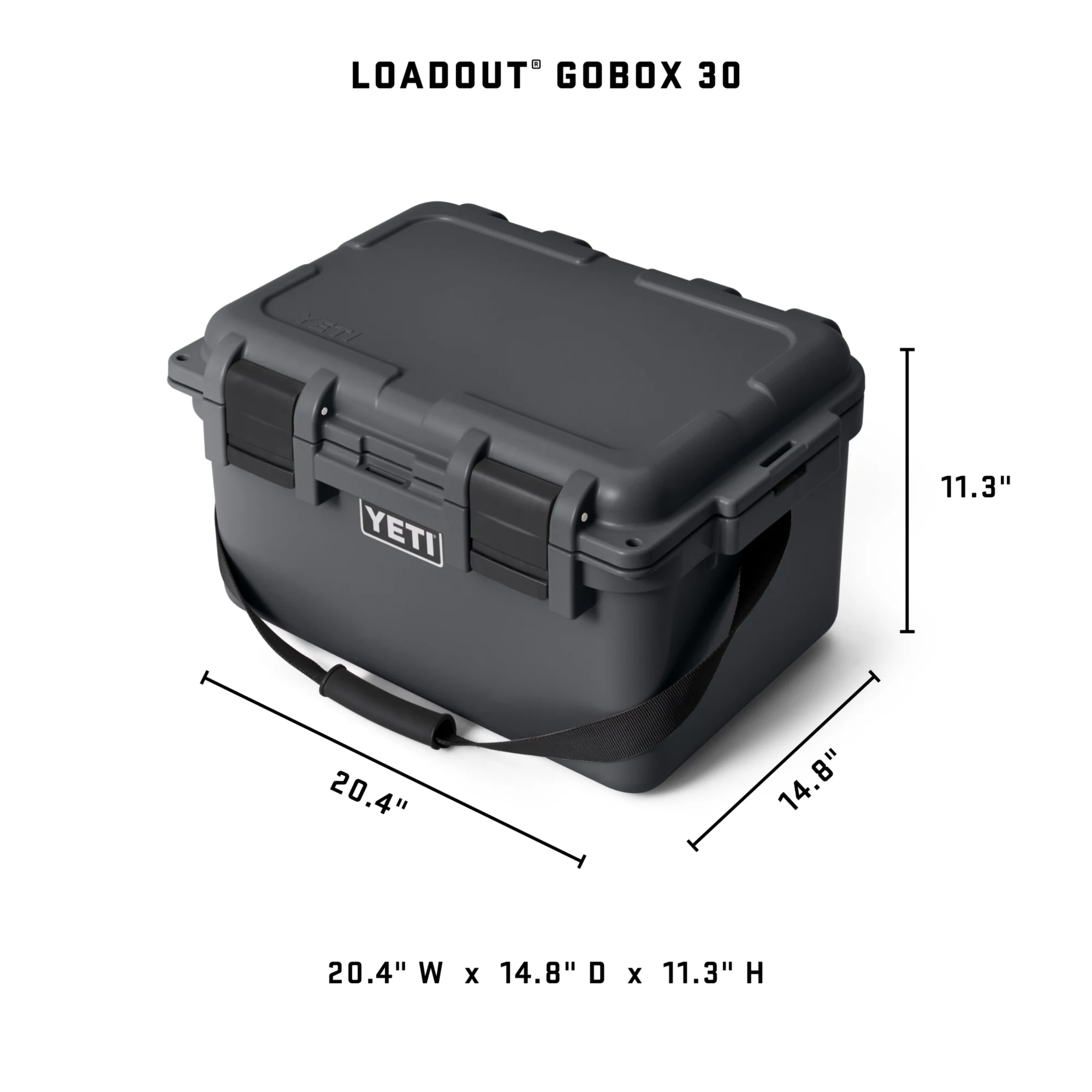 YETI LoadOut GoBox 30 2.0 Gear Case, Charcoal