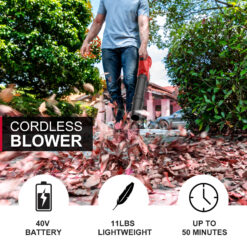 Powersmart 450CFM Cordless Leaf Blower w/ 40V 4.0Ah Battery and Charger MB2450A