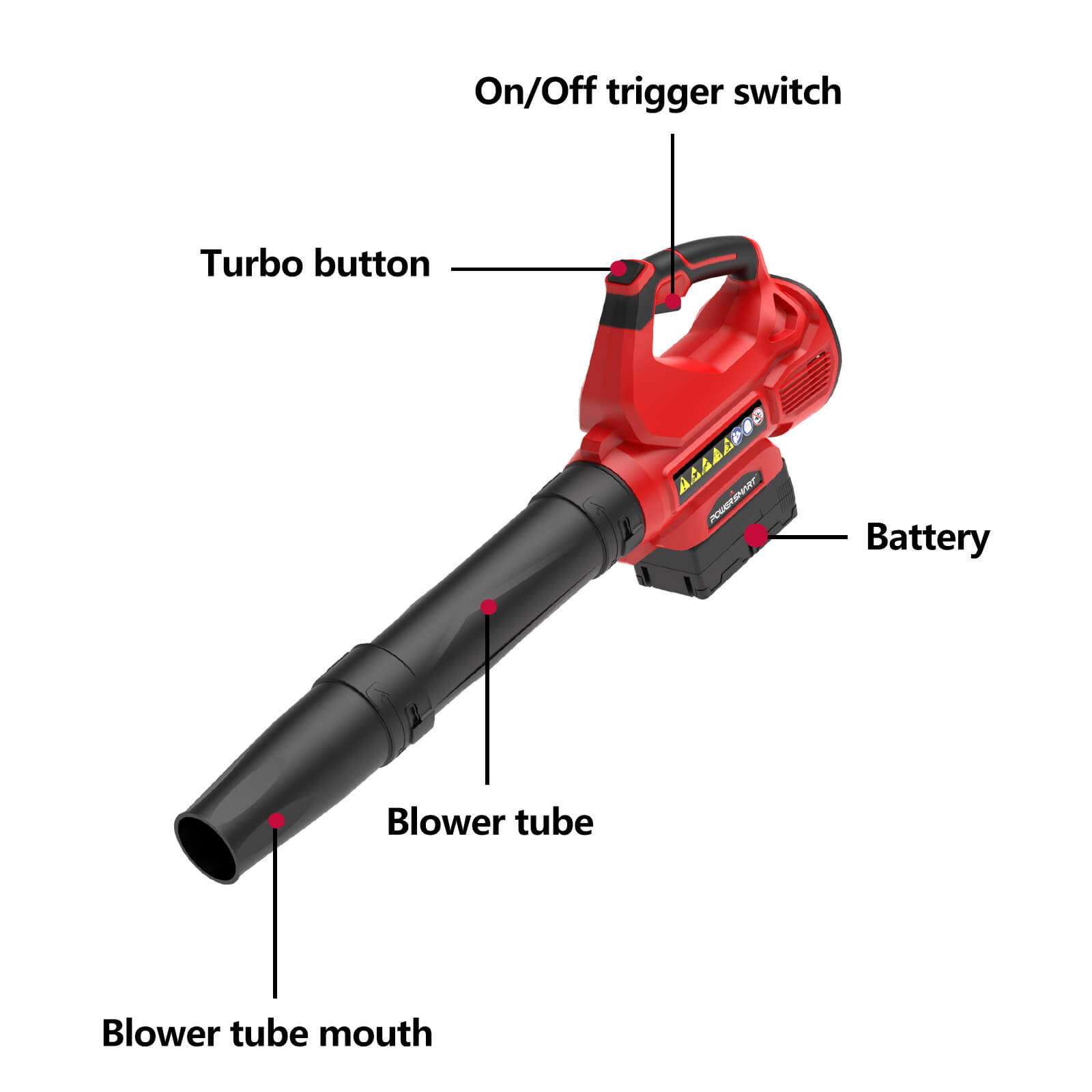 Powersmart 450CFM Cordless Leaf Blower w/ 40V 4.0Ah Battery and Charger MB2450A