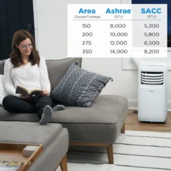 Midea 8000 BTU Portable Air Conditioner for 150 Square Feet with Remote Included