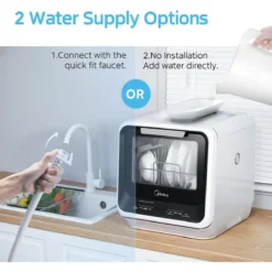 Midea MDC17P0ABB Portable Countertop Mini 5L Built-in Water Tank, No Hookup Needed MDC17P0ABB
