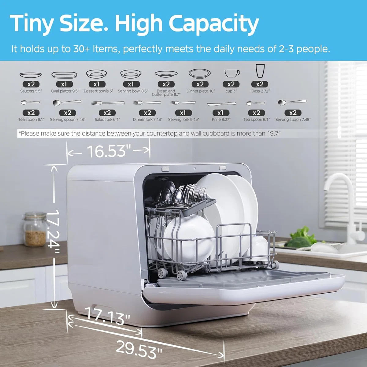 Midea MDC17P0ABB Portable Countertop Mini 5L Built-in Water Tank, No Hookup Needed MDC17P0ABB