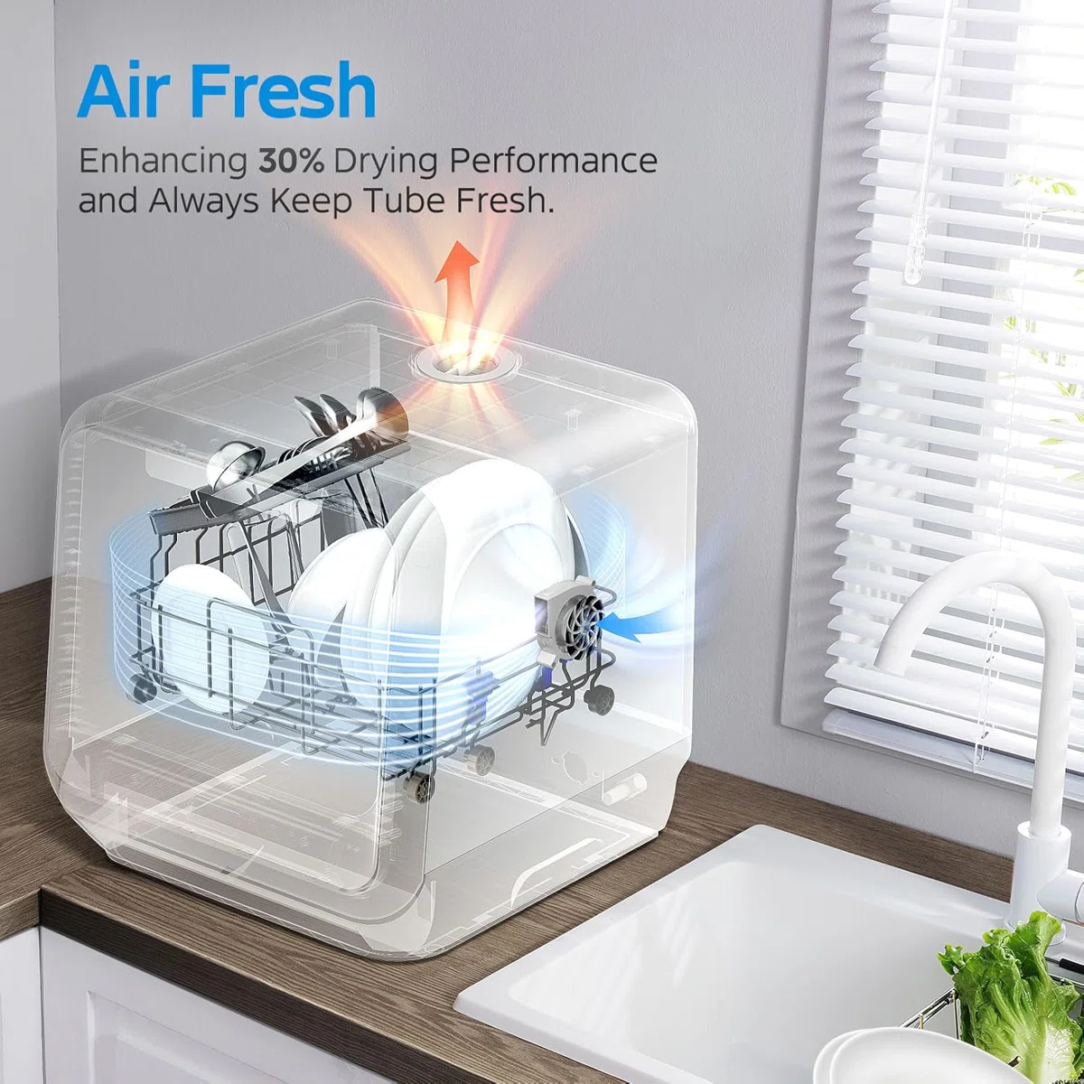 Midea MDC17P0ABB Portable Countertop Mini 5L Built-in Water Tank, No Hookup Needed MDC17P0ABB