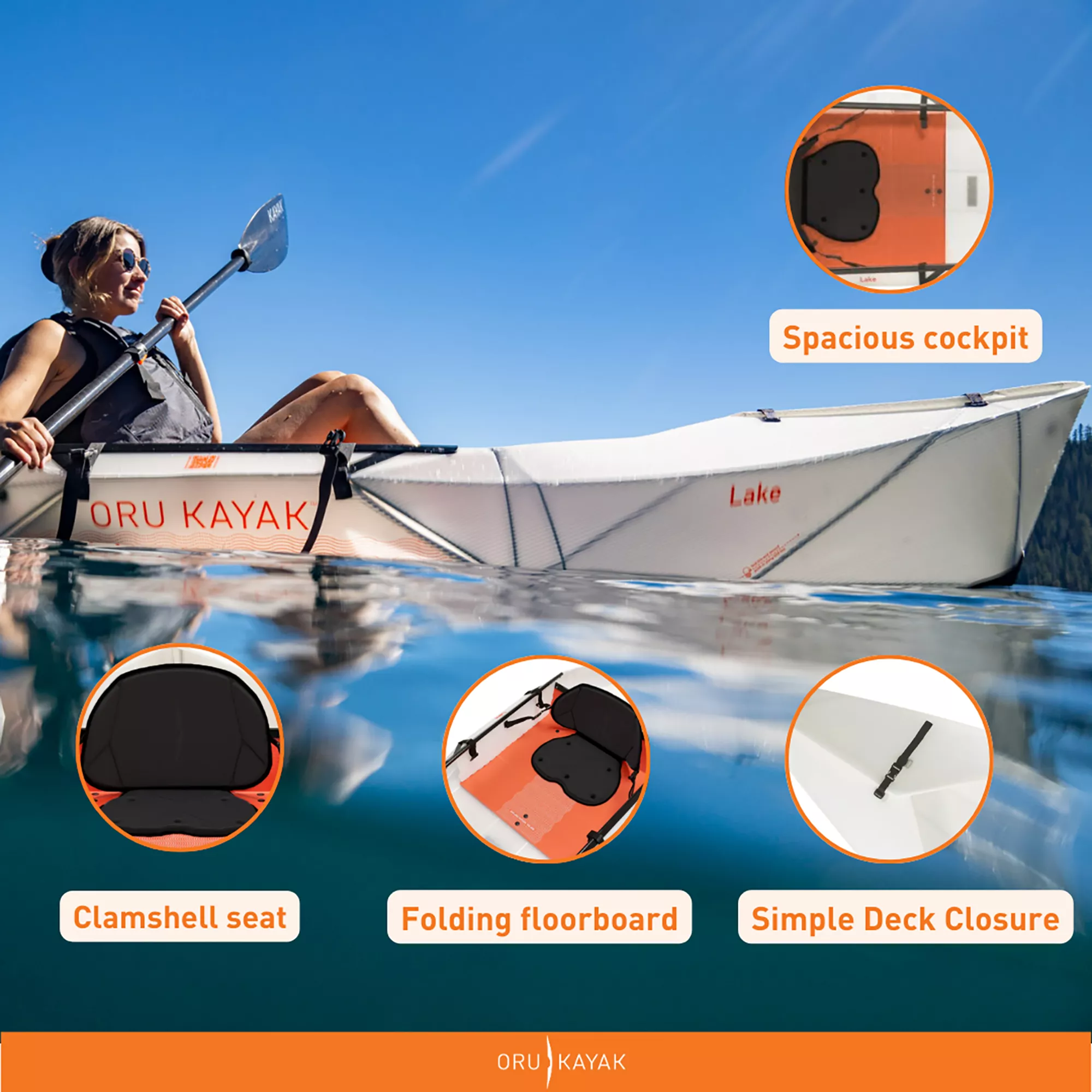 Oru Lake Folding Kayak, White