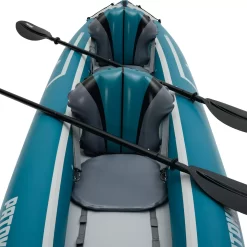 Quest Patoka Inflatable Tandem Kayak Package, Teal/Gray