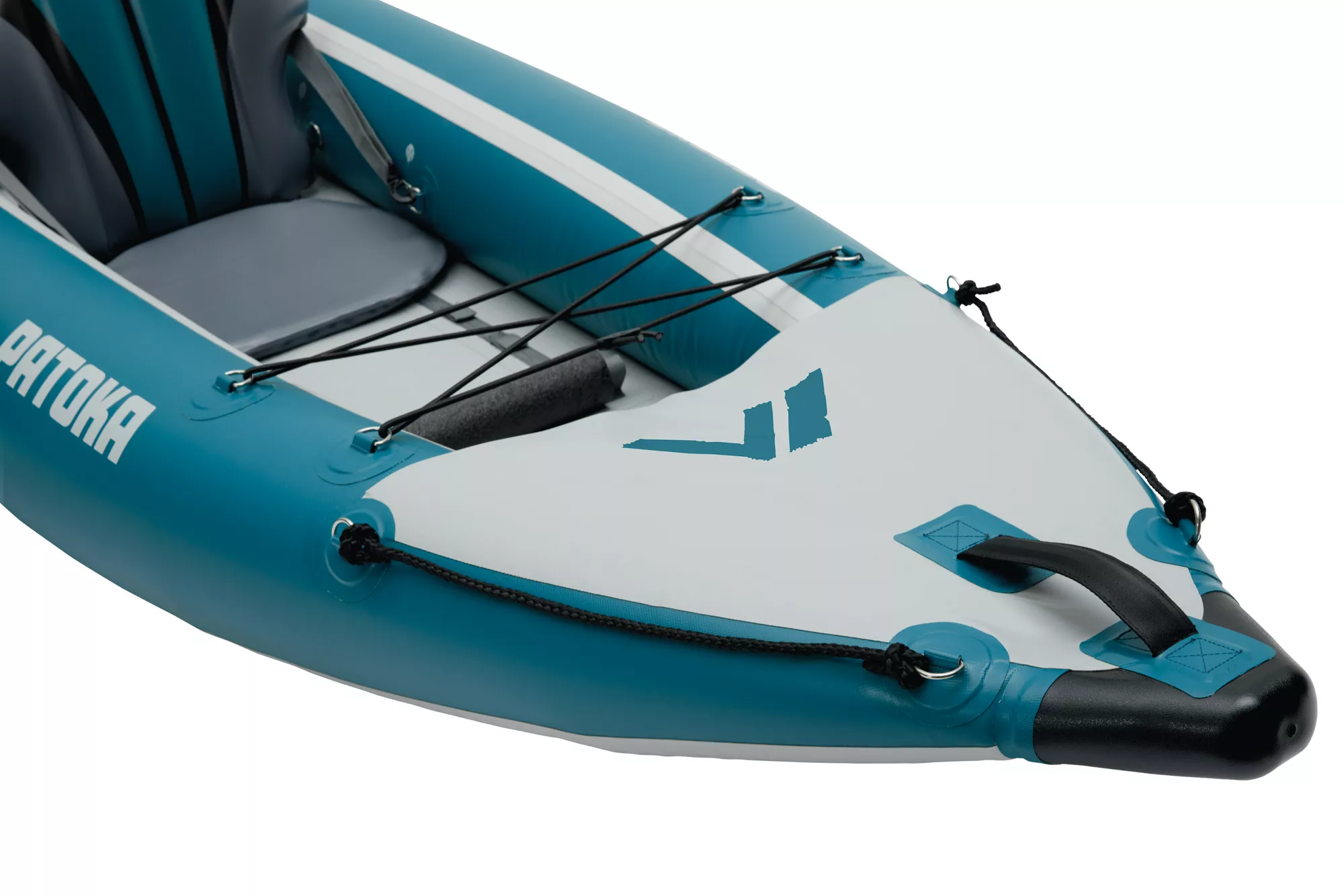 Quest Patoka Inflatable Tandem Kayak Package, Teal/Gray