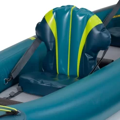 Quest Patoka Inflatable Tandem Kayak Package, Teal/Yellow