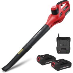 Powersmart 20V 120CFM Cordless Leaf Blower w/ Two Batteries & Charger PS76101A-2B