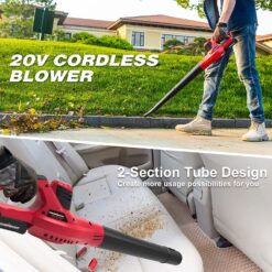 Powersmart 20V 120CFM Cordless Leaf Blower w/ Two Batteries & Charger PS76101A-2B