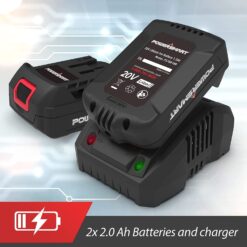 Powersmart 20V 120CFM Cordless Leaf Blower w/ Two Batteries & Charger PS76101A-2B