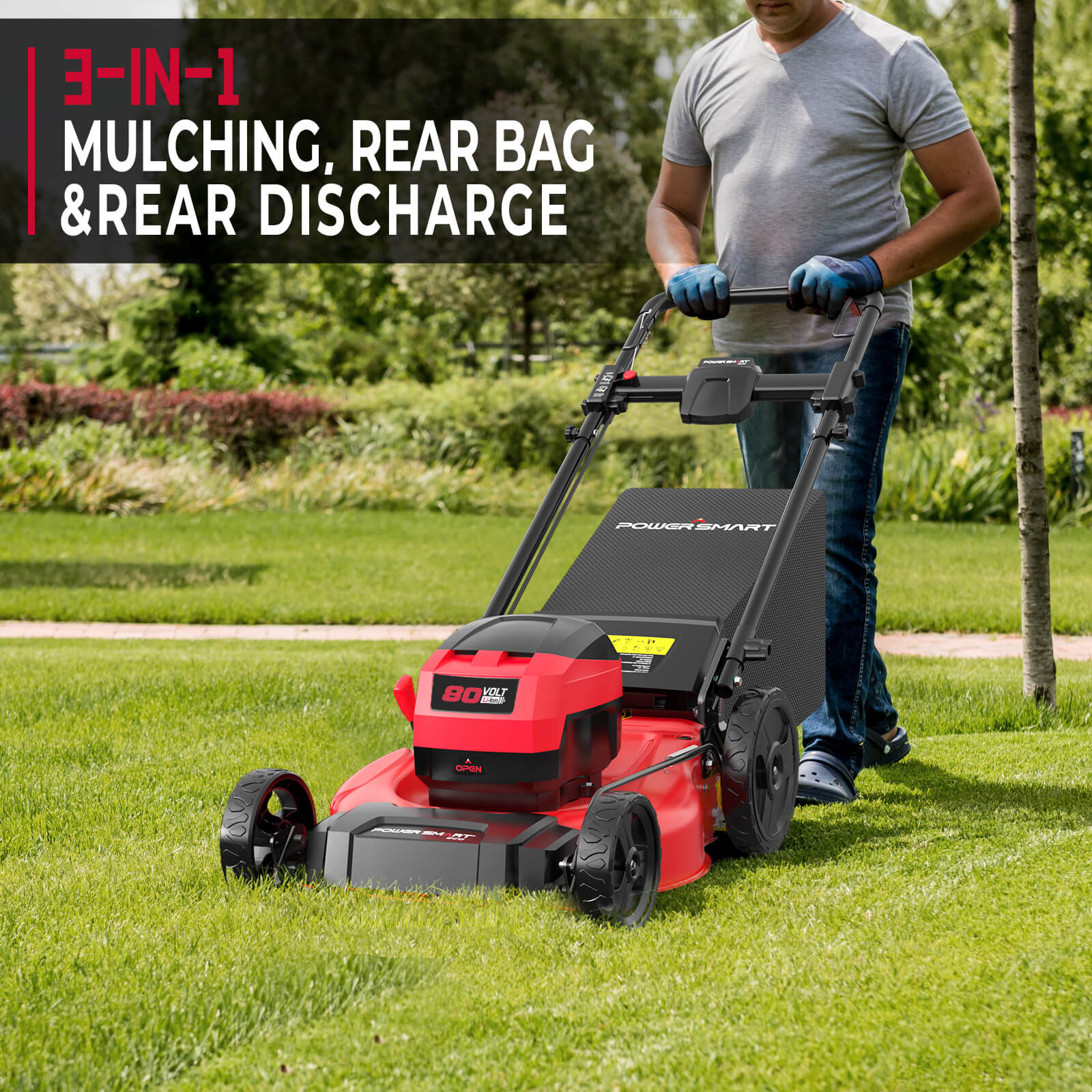 Powersmart 80V 21" Cordless Push Lawn Mower w/ Battery & Charger PS76821