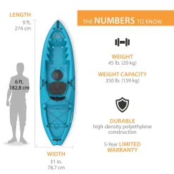 Emotion Spitfire 9 Kayak, Glacier Blue