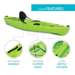Lifetime Tioga 120 Angler Kayak with Paddle, Lime Green