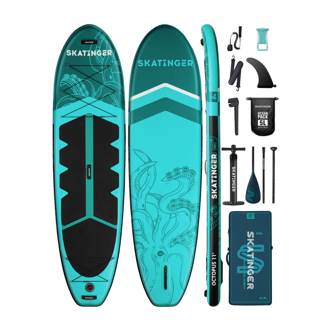 Skatinger 11'x34'' Extra Wide Inflatable Paddle Board, Up to 420lbs Stand-up Paddle Boards for Adults, Stable SUP