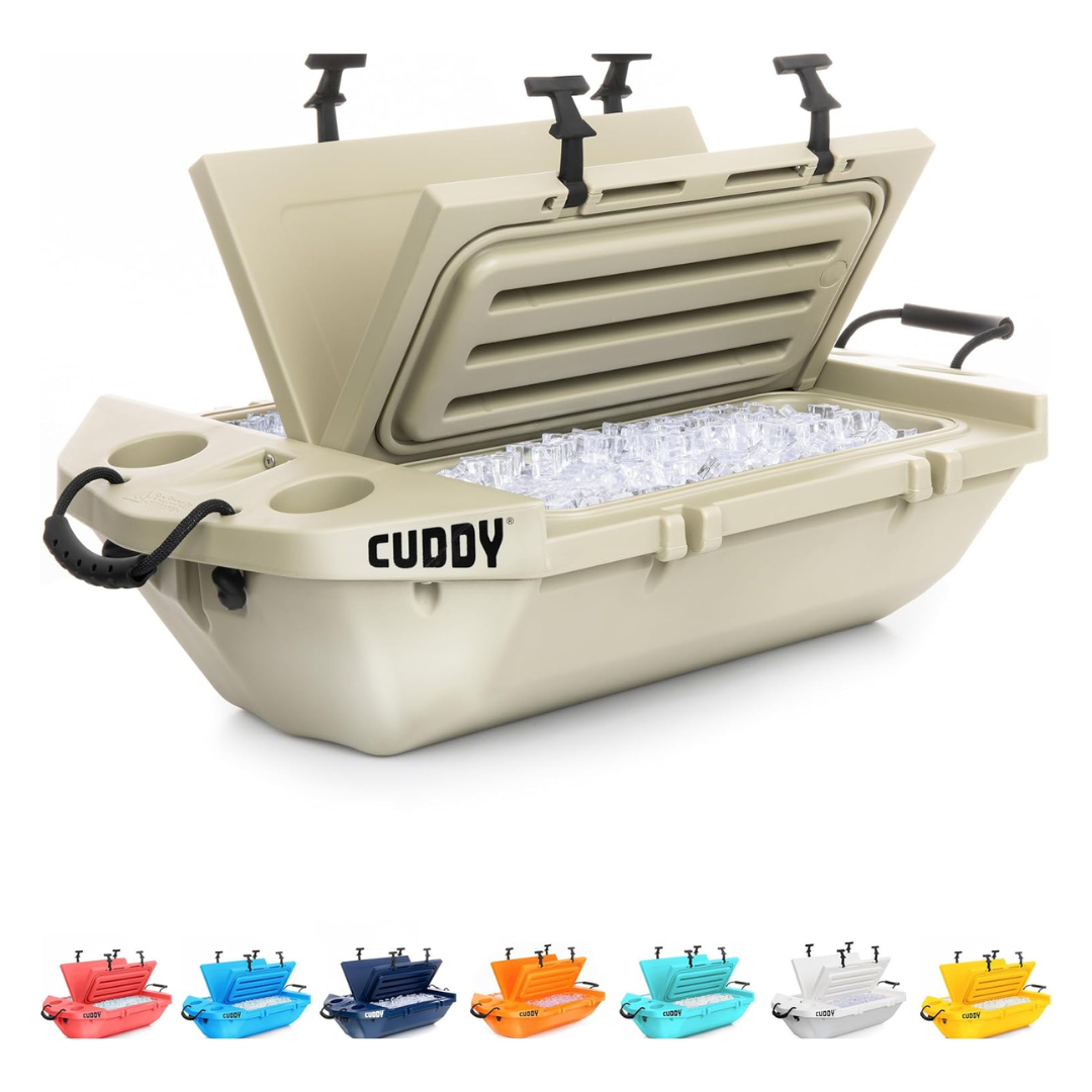 GoSports CUDDY Floating Cooler and Dry Storage Vessel for Land & Water – 40QT– Tan