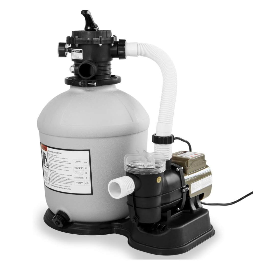 XtremepowerUS 3,100GPH Swimming Pool 16" Sand Filter 3/4 HP Pool Pump w/ Timer 15,000GAL Above Ground Pool Set