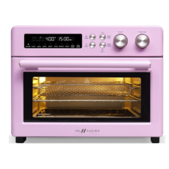 VAL CUCINA Retro Style Infrared Heating Air Fryer Toaster Oven, Extra Large Countertop Convection Oven, Classic Pink Color
