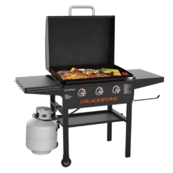 Blackstone 28 Inch Griddle 2080 Original 3-Burner XL Griddle with Hood and Side Shelves Outdoor Flat Top Grill