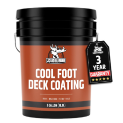 Liquid Rubber Cool Foot Deck Coating, Neutral Beige, 5 Gallon