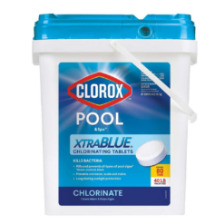 Clorox Xtra Blue 40 Pound 80 Tab Pool and Spa 3 Inch Long Lasting Chlorinating Tablets