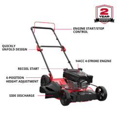 Powersmart 21'' 144cc Gas Push 2-in-1 Lawn Mower V8721C
