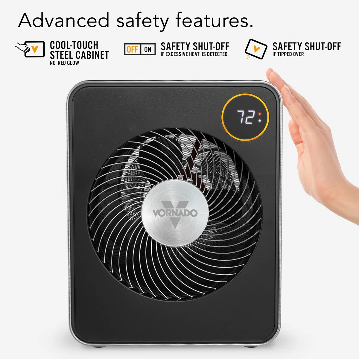 Vornado VMHi600 1500 Watt, LED Display, Auto Climate Control, Remote, Metal Space Heater