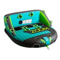 ZUP Zoom 2-3 Person Towable Heavy Duty Deck Tube for Boating with Dual Quick-Connect Tow Hooks, Padded Handles, Full Nylon Cover and Neoprene Body Pads