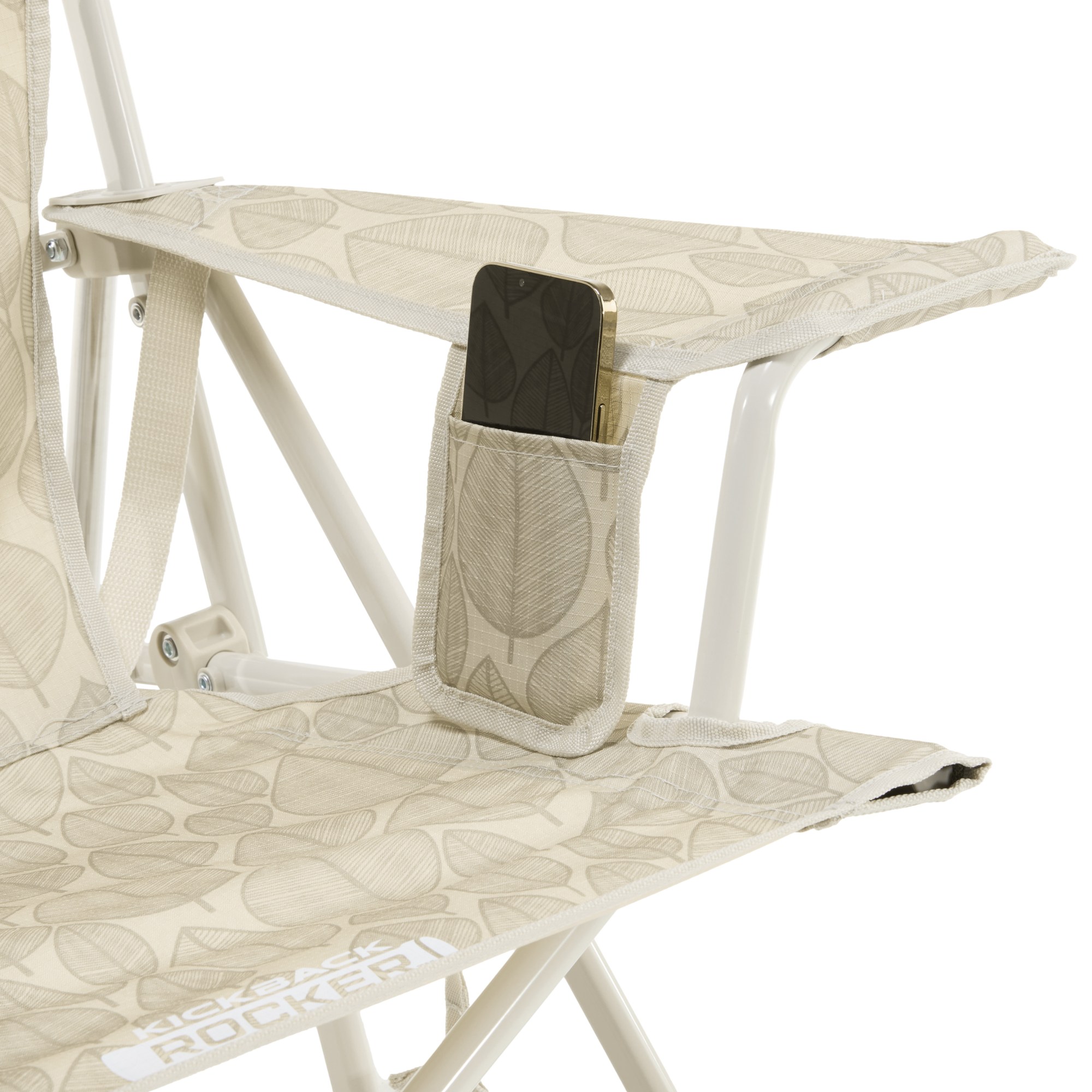 GCI Outdoor Kickback Rocker Chair, Leaf Print Soft Neutral