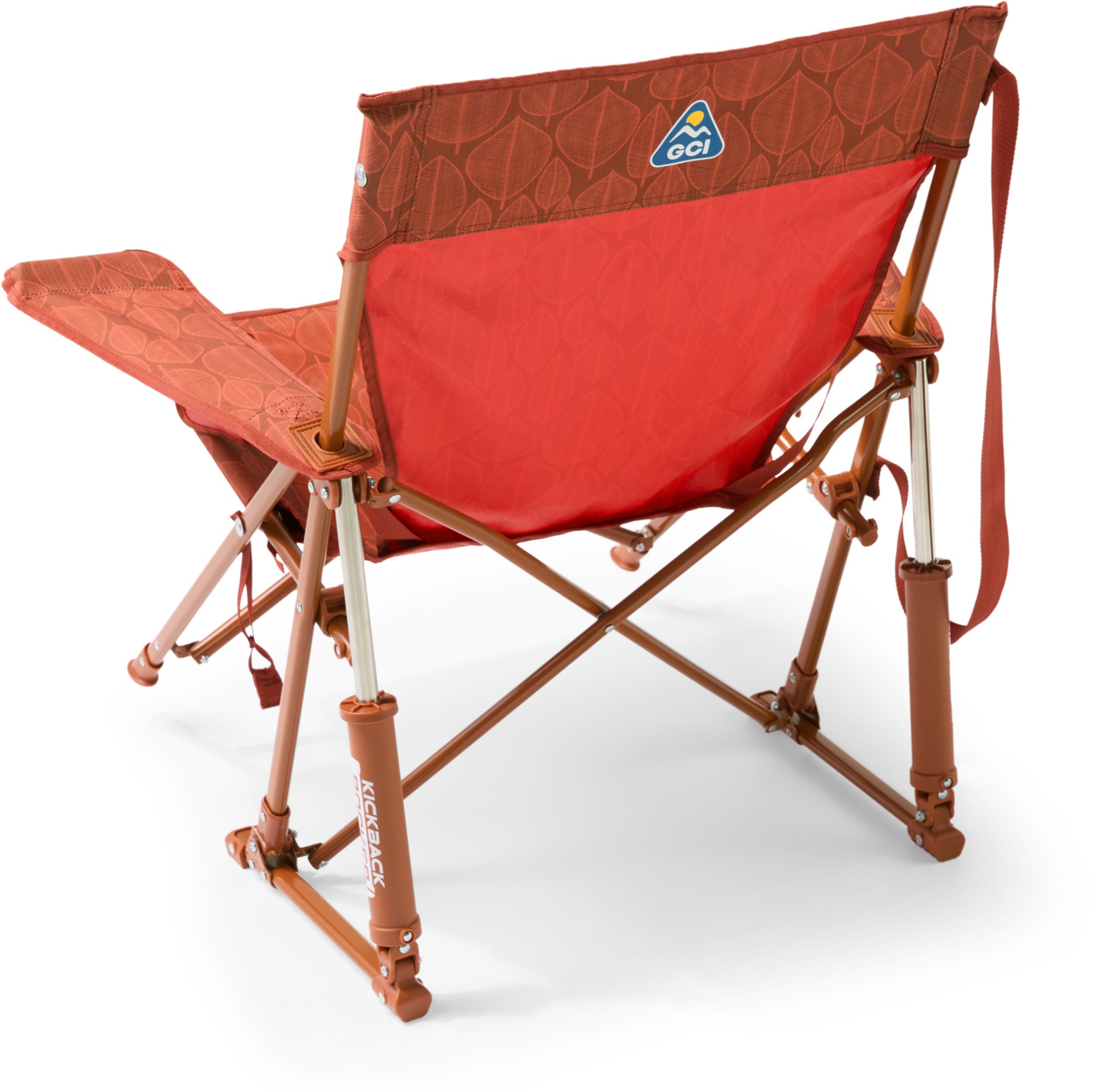GCI Outdoor Kickback Rocker Chair, Leaf Print Rusted