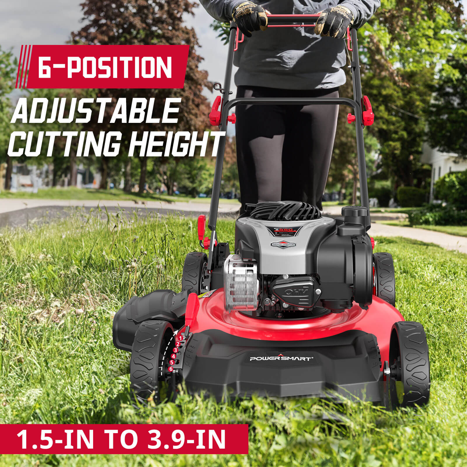 Powersmart 21" 140cc Gas Self-Propelled Lawn Mower with Briggs & Stratton Engine HB8622S