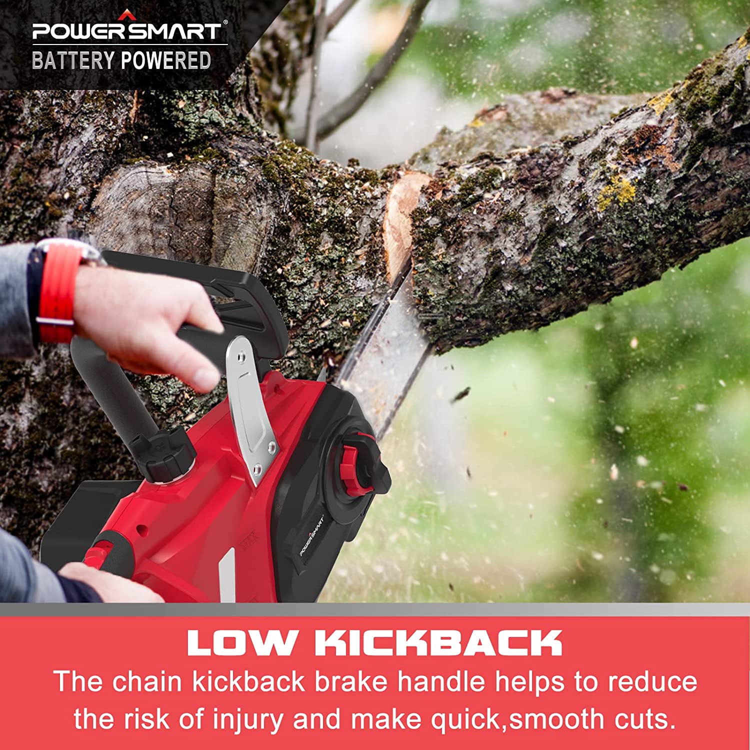 Powersmart 20V 12" Cordless Chainsaw w/ Battery & Charger PS76122A