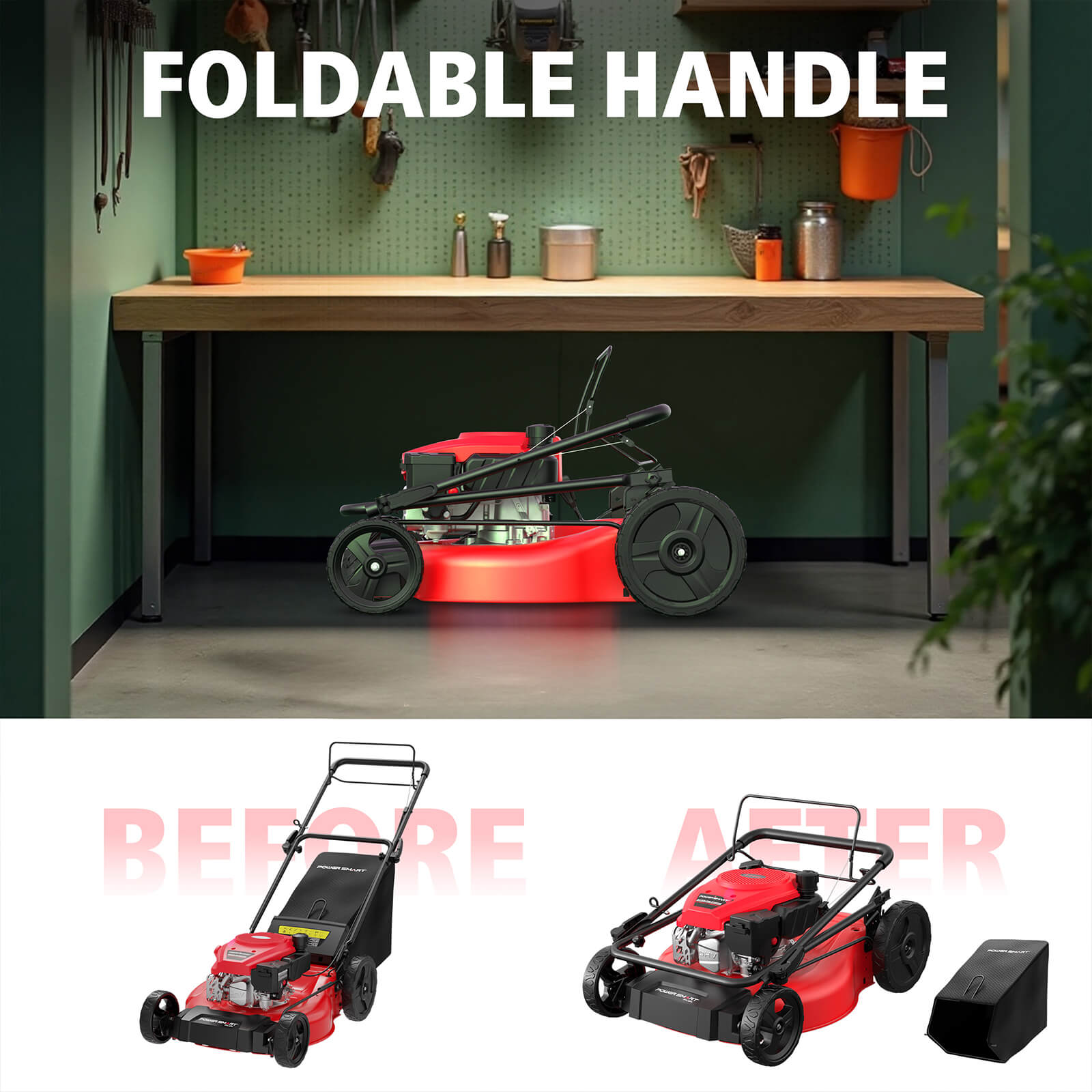 Powersmart 21 " 170cc Gas Self-Propelled 3-in-1 Lawn Mower V8721S