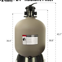 Rx Clear Radiant 24 Inch Sand Filter System | for In-Ground Swimming Pools Up to 33,000 Gallons | 6-Way Top Mount Filter Valve