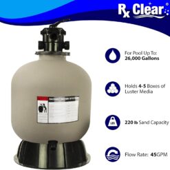 Rx Clear Radiant Sand Filter | for Above Ground Swimming Pools | 22 Inch Tank