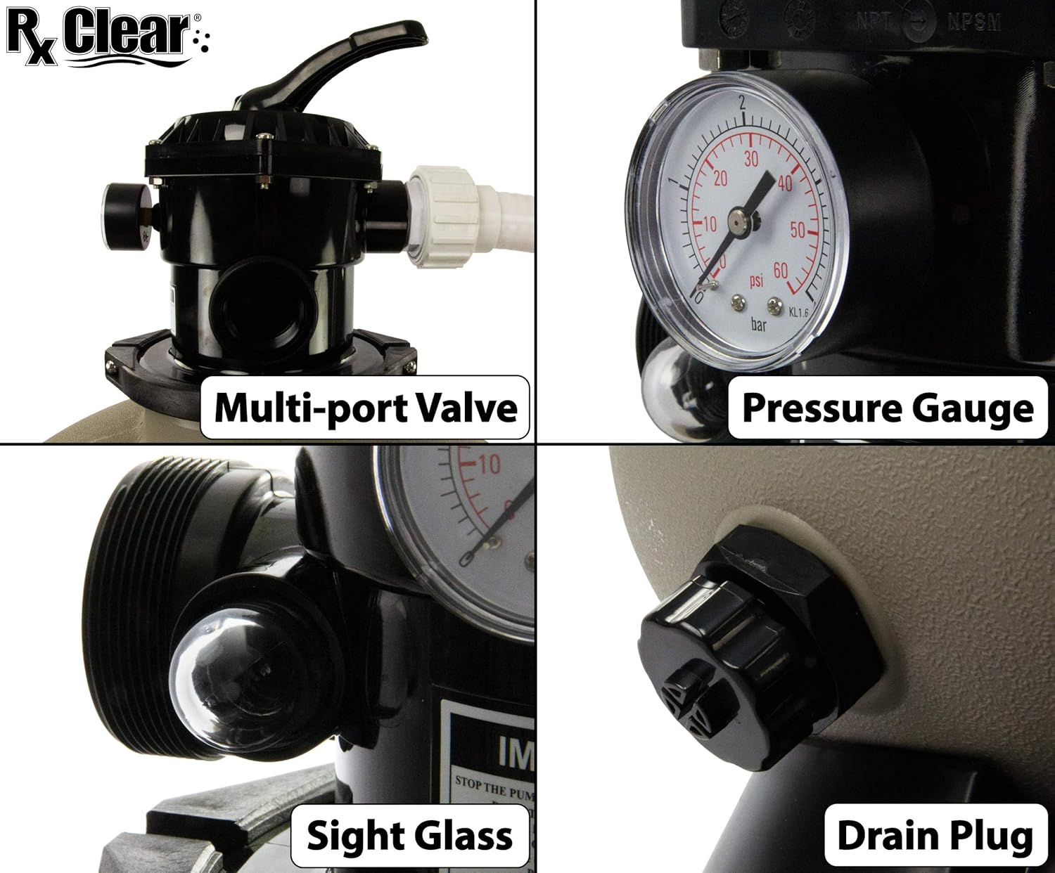 Rx Clear Radiant Sand Filter | for Above Ground Swimming Pools | 22 Inch Tank