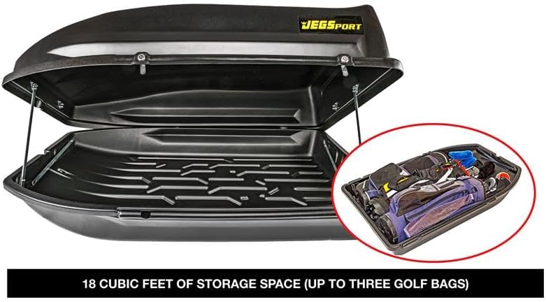 JEGS Rooftop Cargo Carrier for Car Storage - 18 Cubic Ft - 110 Lb Capacity