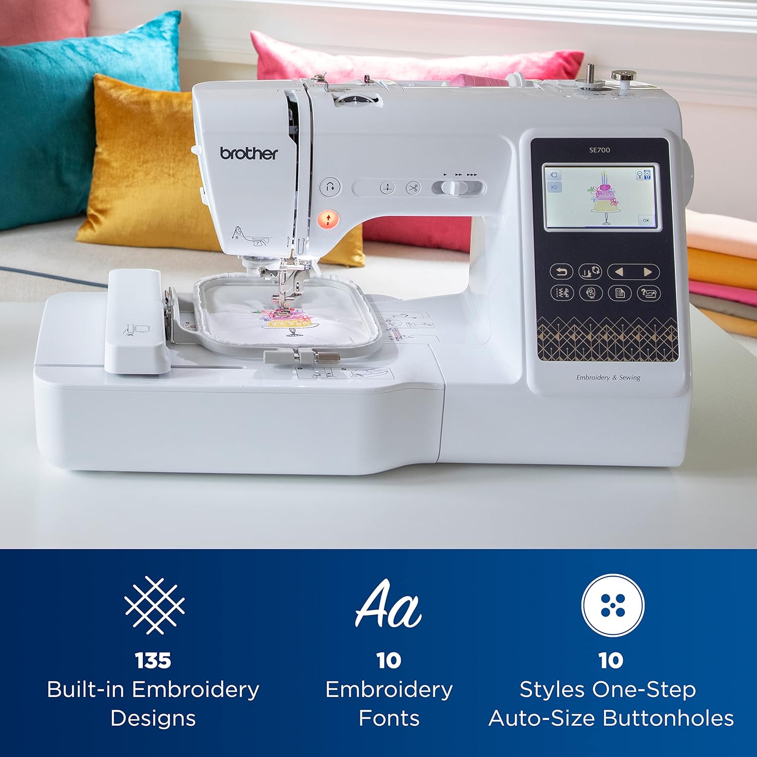 Brother SE700 Sewing and Embroidery Machine, White