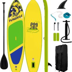 FunWater Inflatable Stand Up Paddle Board with Premium SUP Paddleboard Accessories, Anti-Slip EVA Deck, 11'/10'6'' Paddle Boards for Adults & Youth of All Skill Levels