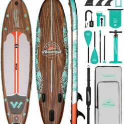 WNOVA 11'6"x35"x6" Wood Grain Stand Up Paddle Board Inflatable, Portable SUP Paddleboard with Complete Accessories, Classic Wood 11'6"x35"