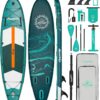 WNOVA 11'6"x35"x6" Wood Grain Stand Up Paddle Board Inflatable, Portable SUP Paddleboard with Complete Accessories, Ocean Current