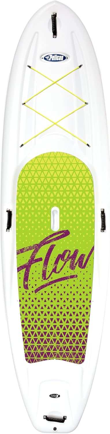 Pelican Flow 106 Hardshell Stand-Up Paddle Board, Lightweight Board with a Bottom Fin for Paddling - 10.2 ft