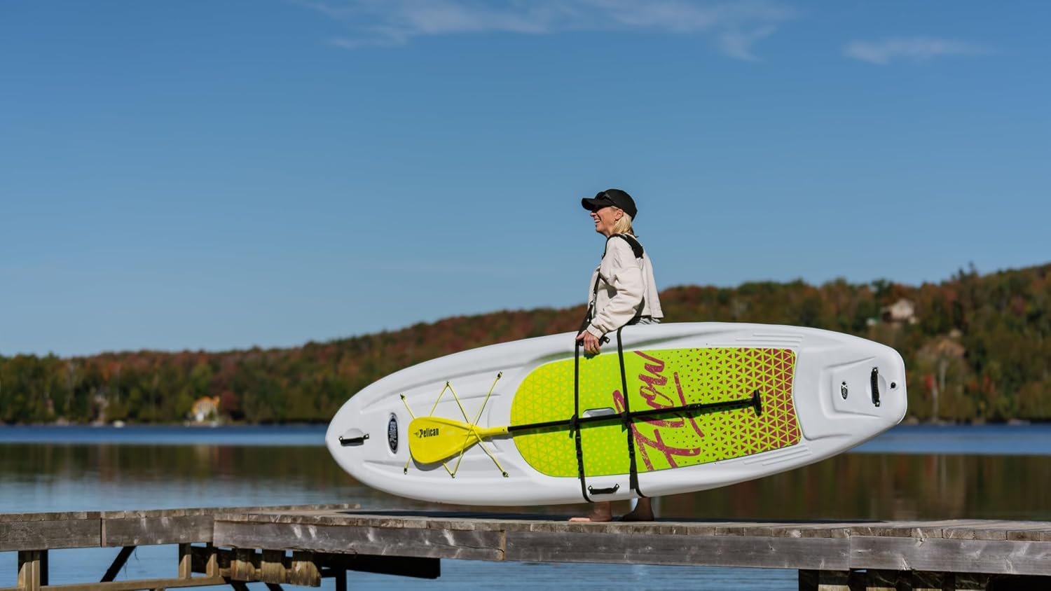 Pelican Flow 106 Hardshell Stand-Up Paddle Board, Lightweight Board with a Bottom Fin for Paddling - 10.2 ft