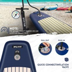 PORTAL SUP Inflatable Paddle Board for Adults 10'6'' Stand Up Paddleboard,Non-Slip Deck Blow up Paddle Boards with Adjustable Paddle, Carry Bag, and Repair Kit