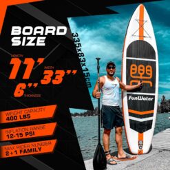 FunWater Stand Up Paddle Board Ultra-Light Inflatable Paddleboard with SUP Accessories for Adults & Youth of All Skill Levels
