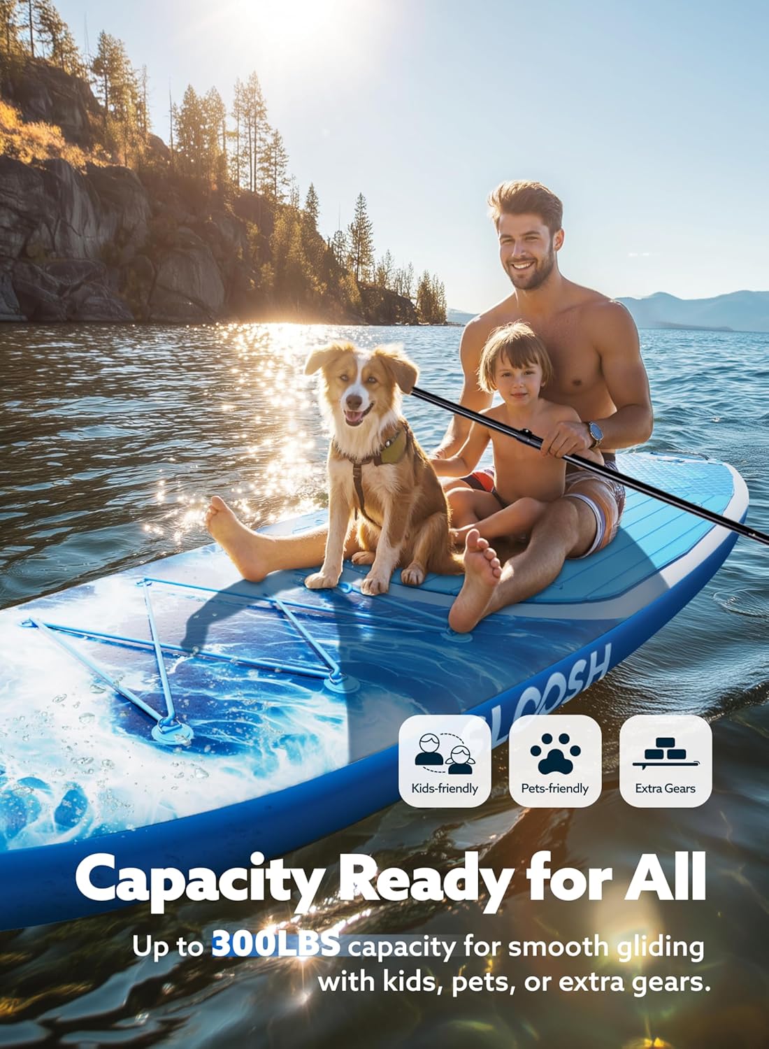 SLOOSH Inflatable Stand Up Paddle Board, 10'6" Paddle Boards with Premium Accessories