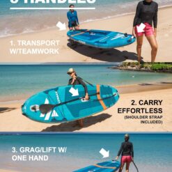 Flypark 10'8/11'x35'' Fishing&Family Stable Inflatable Paddle Boards, Extra Wide SUP Paddleboard Inflatable, 430lb/3 People
