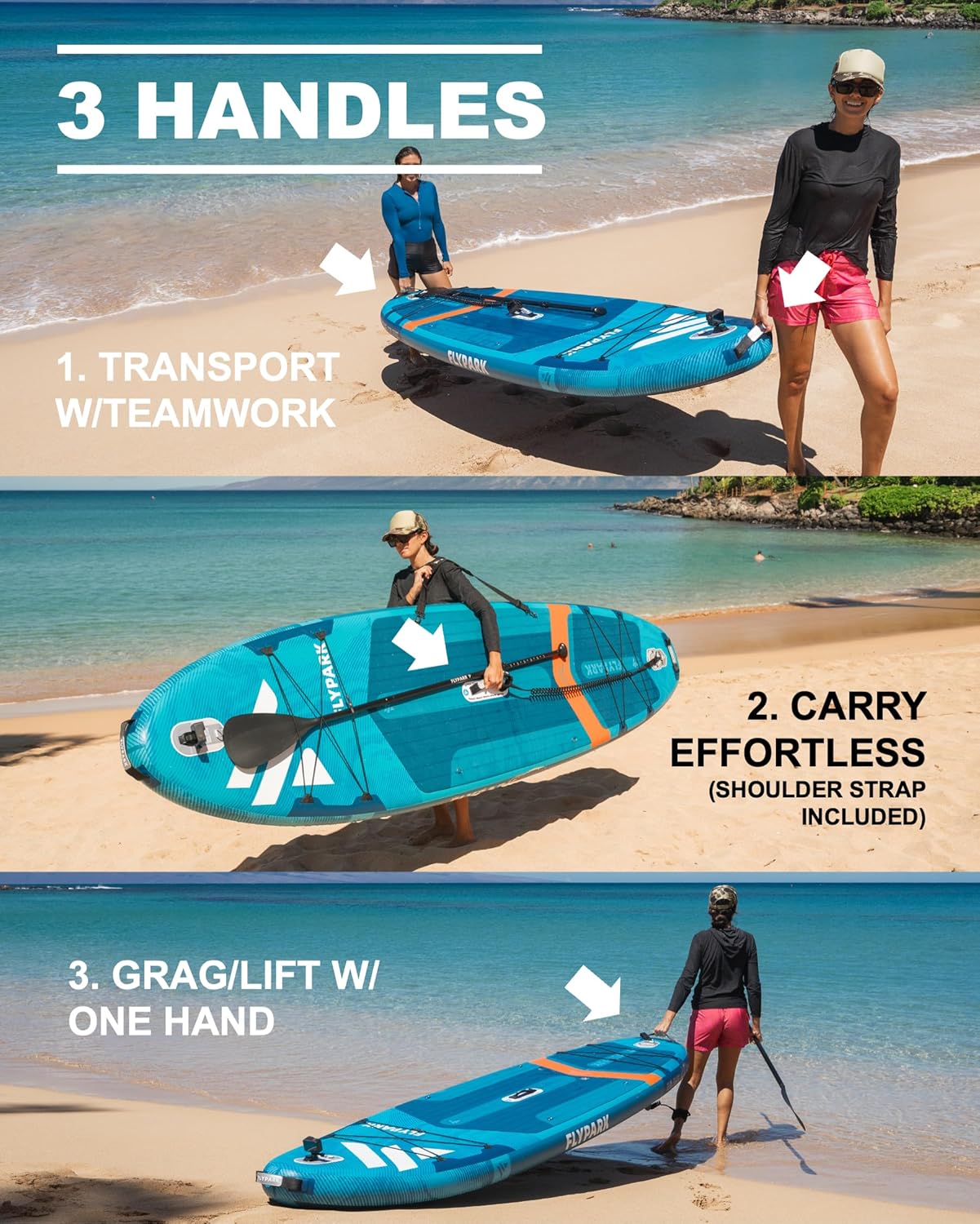 Flypark 10'8/11'x35'' Fishing&Family Stable Inflatable Paddle Boards, Extra Wide SUP Paddleboard Inflatable, 430lb/3 People
