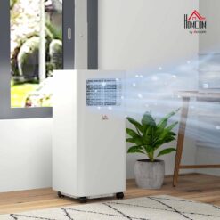 HOMCOM 8000 BTU Portable Air Conditioner for Rooms Up to 345 Sq. Ft., 3-in-1 AC Unit with Dehumidifier, White