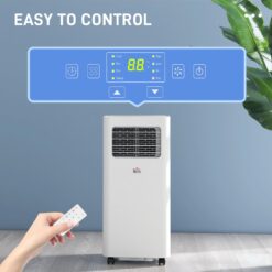 HOMCOM 8000 BTU Portable Air Conditioner for Rooms Up to 345 Sq. Ft., 3-in-1 AC Unit with Dehumidifier, White
