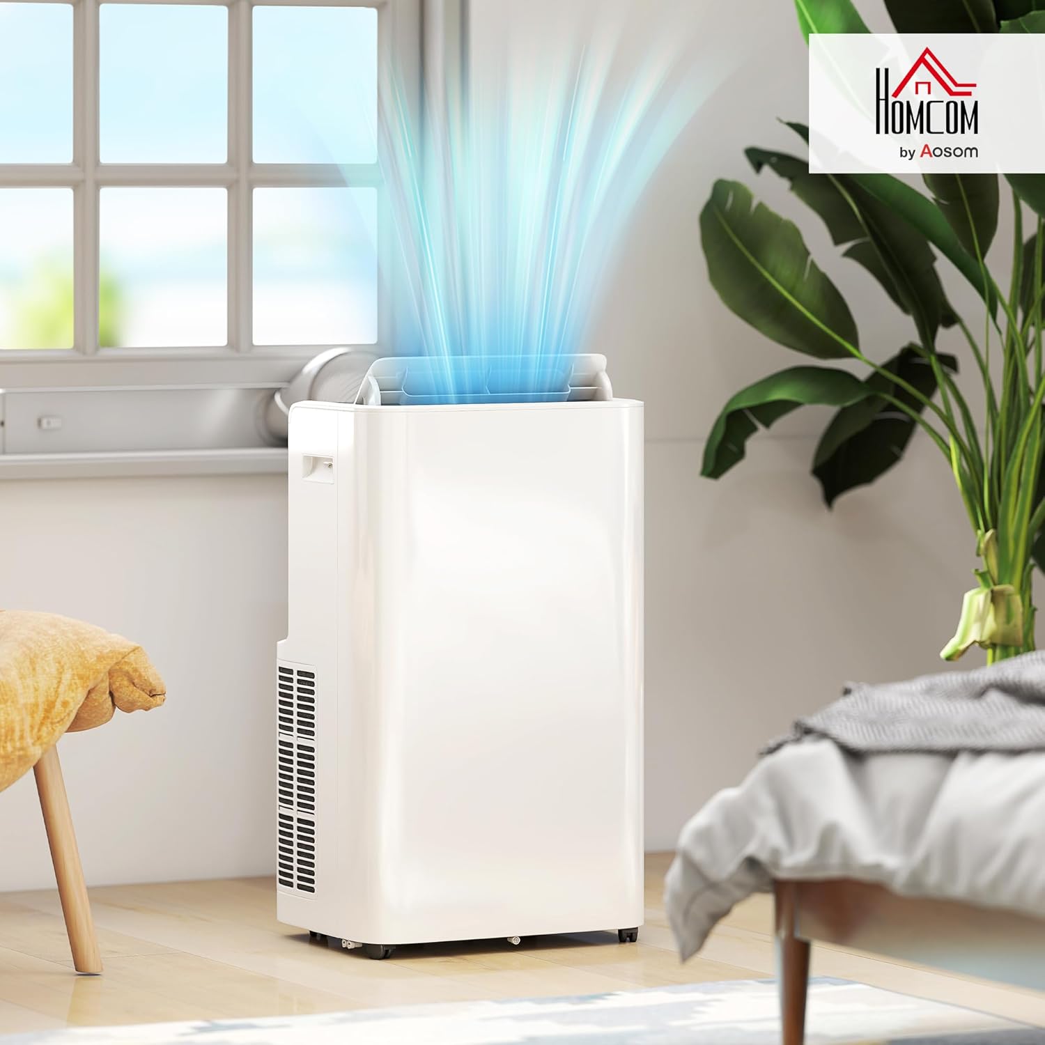 HOMCOM 12000 BTU Portable Air Conditioner with Remote Control, Free Standing AC Unit with Built-in Cool
